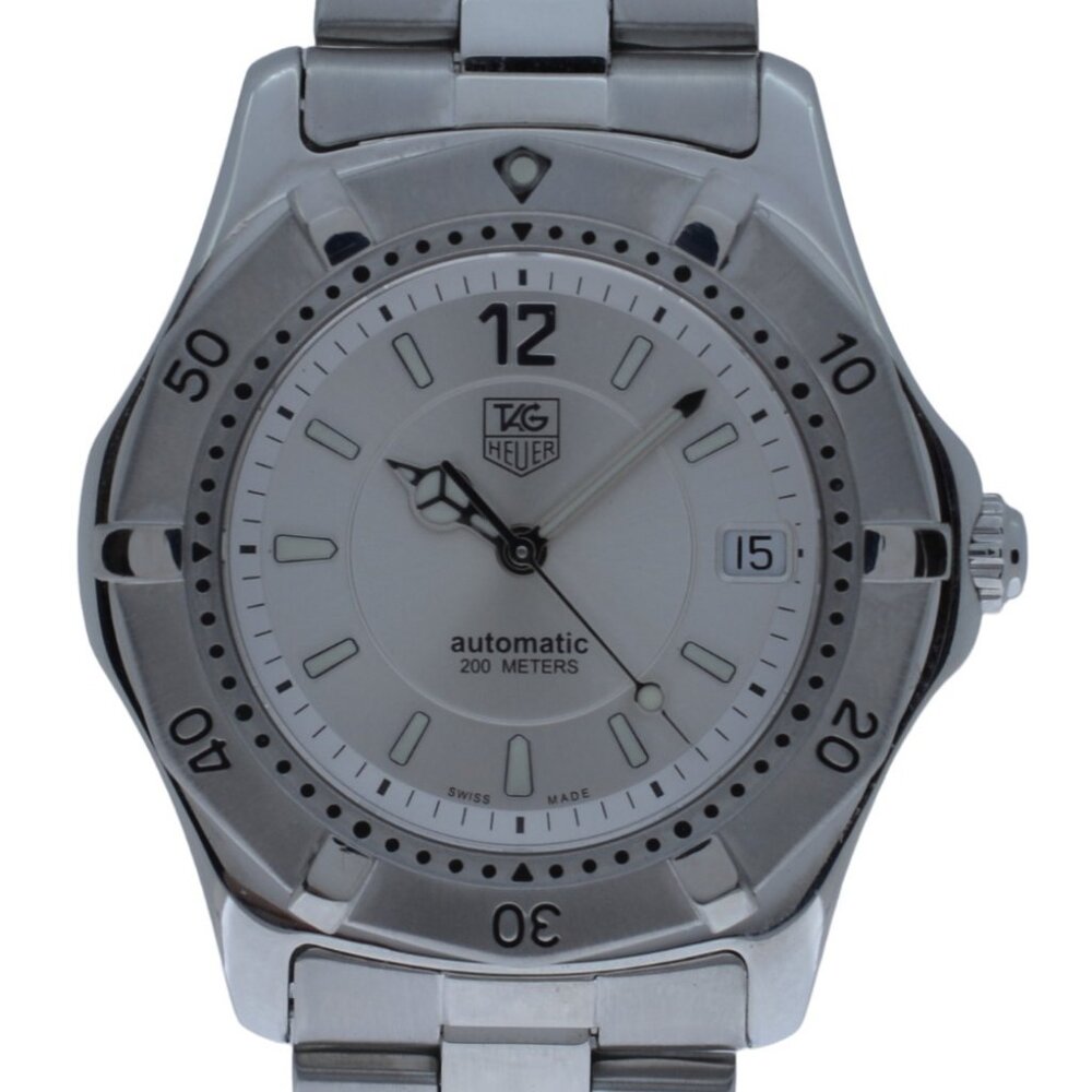 RARE Vintage Men's 38mm Tag Heuer Automatic Silver Dial Watch! Ref: WK2116-1! - Picture 3 of 10